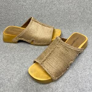 Kelsi Dagger June Jute Wooden Platform Chunky Clogs Womens 10 Boho Minimalist